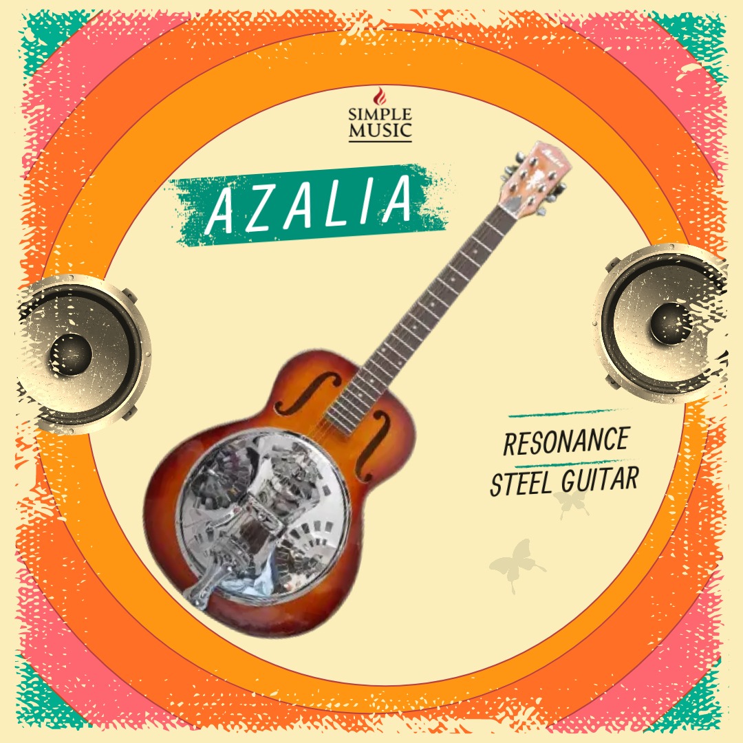 Azalea Sunburst Solid Wood Resonator Steel Acoustic Guitar